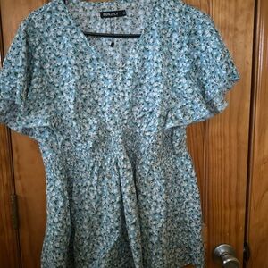 Maternity Blue Floral Women's Top